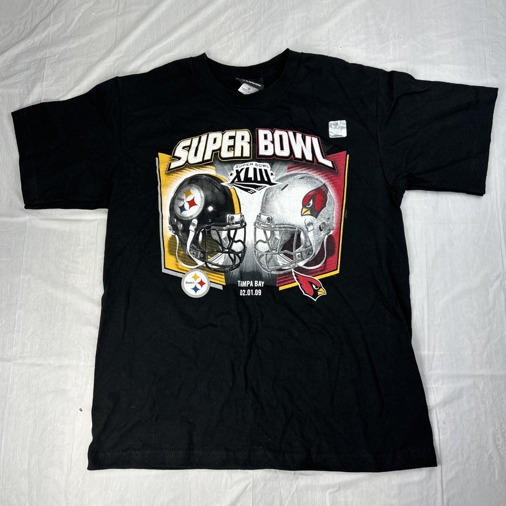 NEW Pittsburgh‎ Steelers Shirt Boys Medium NFL Super Bowl XLIII Reebok 2009